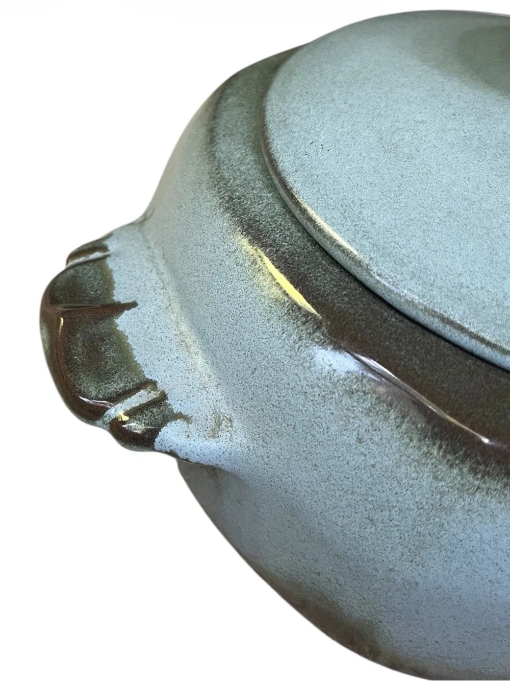 RARE Vintage Frankoma Ceramic Covered Casserole in Woodland Moss